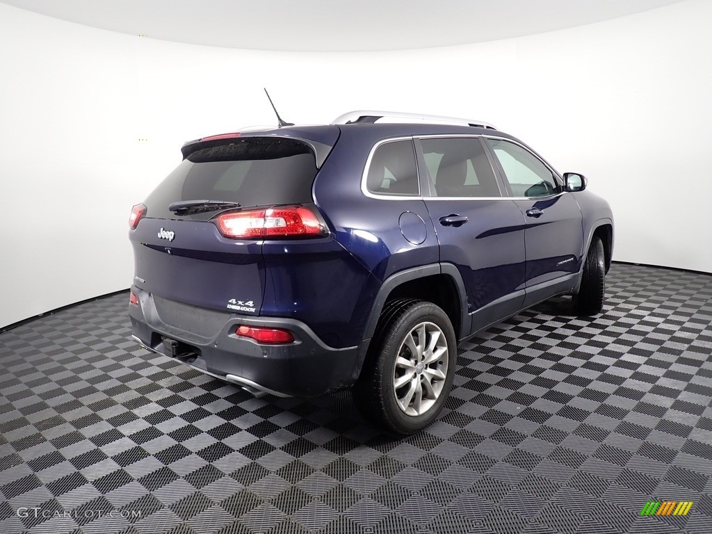 2014 Cherokee Limited 4x4 - True Blue Pearl / Vesuvio - Jeep Brown/Indigo Blue photo #20