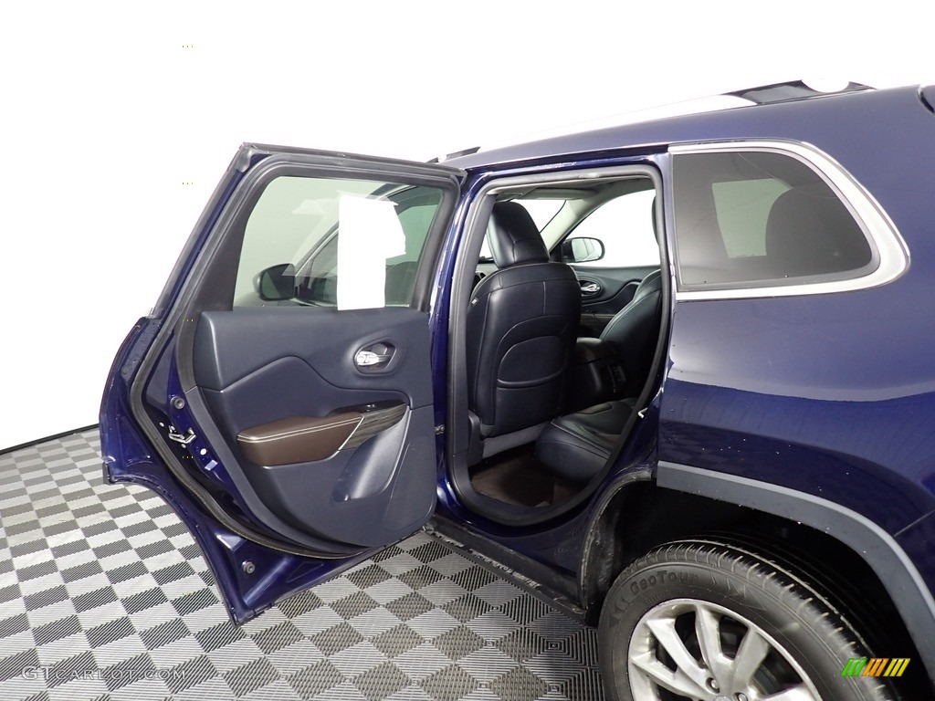 2014 Cherokee Limited 4x4 - True Blue Pearl / Vesuvio - Jeep Brown/Indigo Blue photo #37