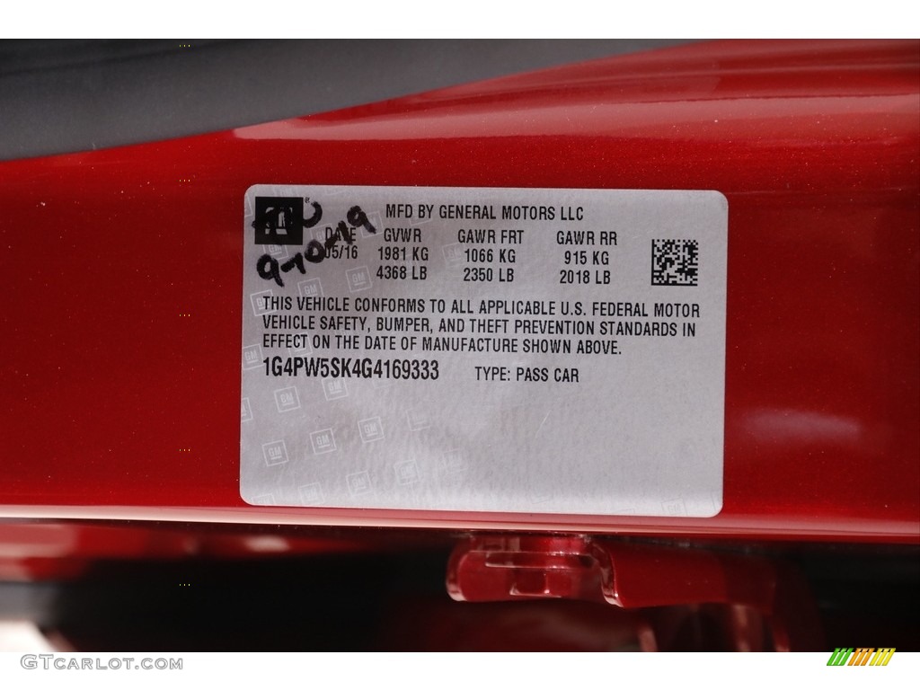 2016 Verano Sport Touring Group - Crystal Red Tintcoat / Medium Titanium photo #18