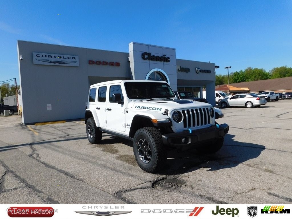 2021 Wrangler Unlimited Rubicon 4xe Hybrid - Bright White / Black photo #1