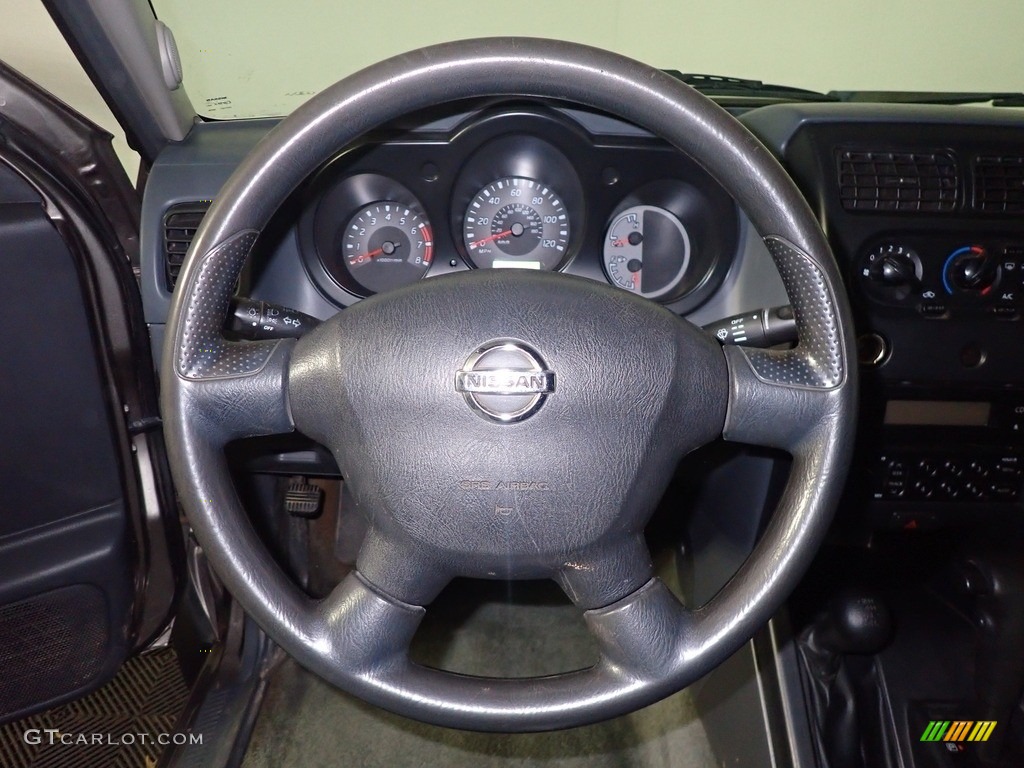 2003 Nissan Frontier XE V6 King Cab 4x4 Gray Steering Wheel Photo #141893506