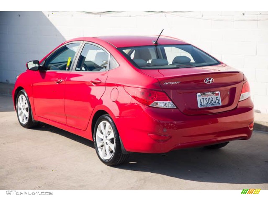 2012 Accent GLS 4 Door - Boston Red / Beige photo #2