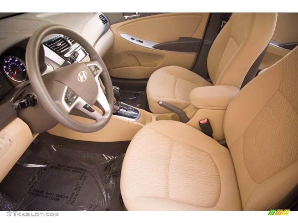 2012 Accent GLS 4 Door - Boston Red / Beige photo #3
