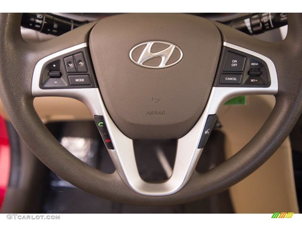 2012 Accent GLS 4 Door - Boston Red / Beige photo #13