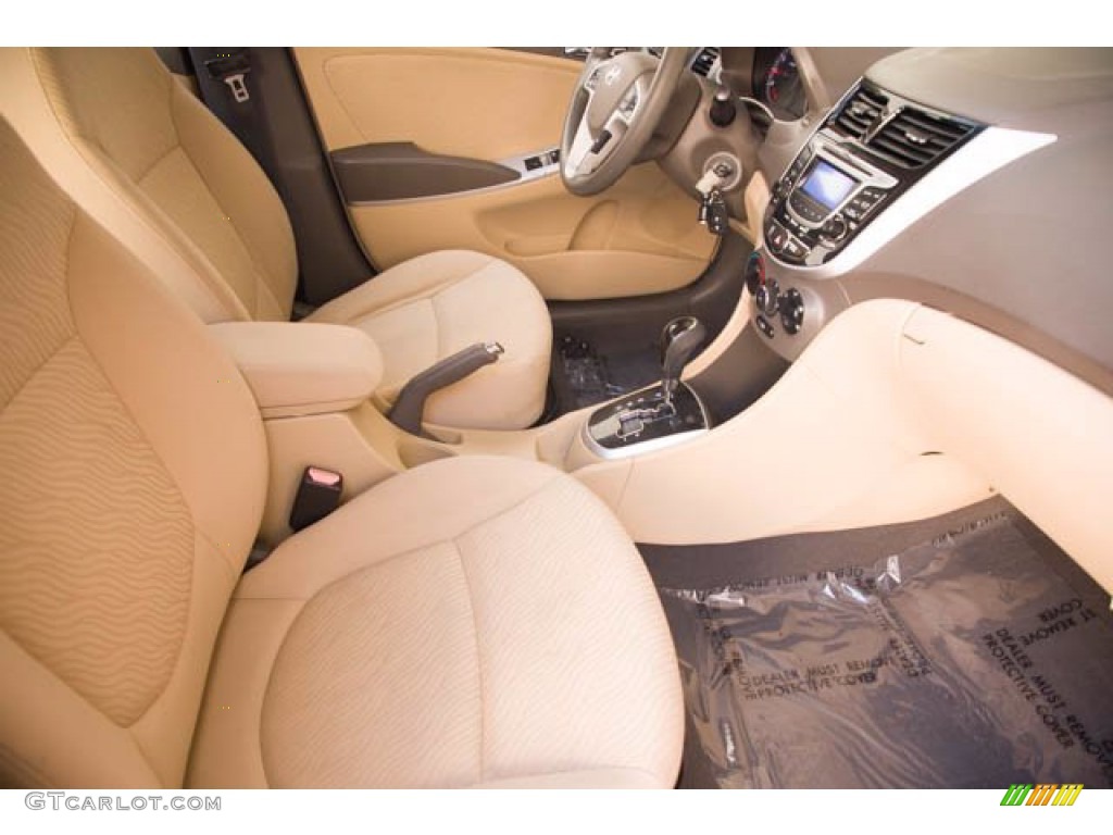 2012 Accent GLS 4 Door - Boston Red / Beige photo #19