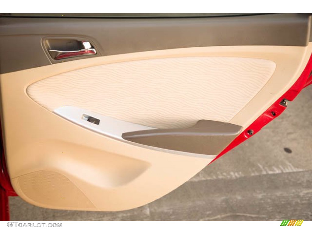 2012 Accent GLS 4 Door - Boston Red / Beige photo #26