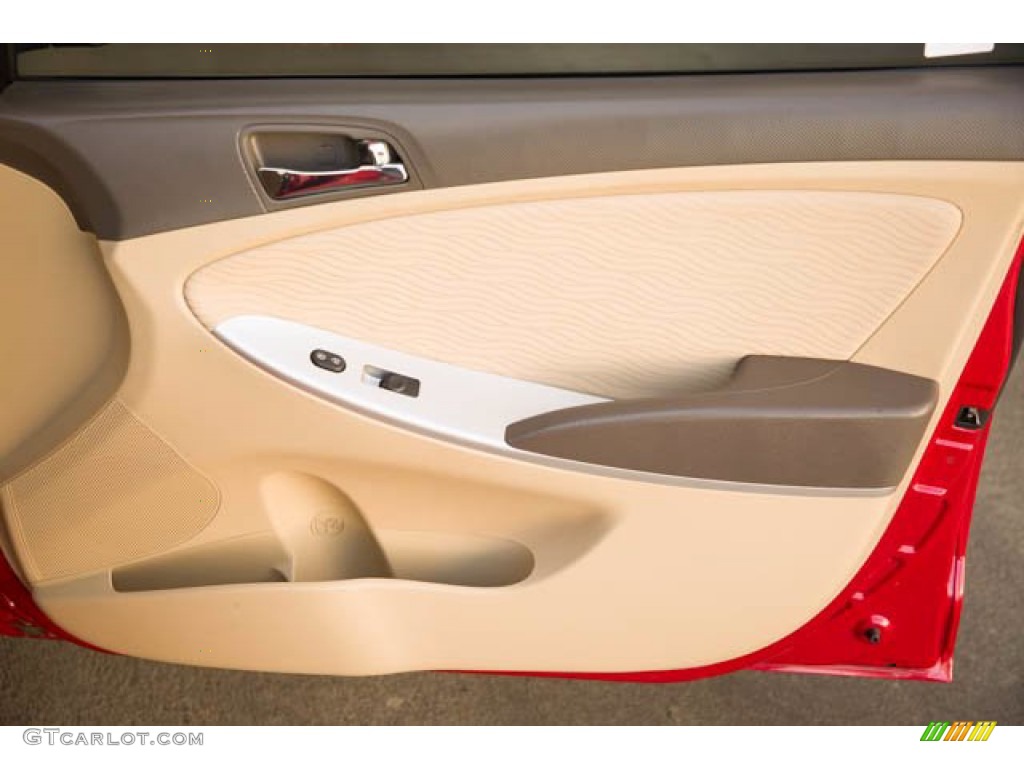 2012 Accent GLS 4 Door - Boston Red / Beige photo #27