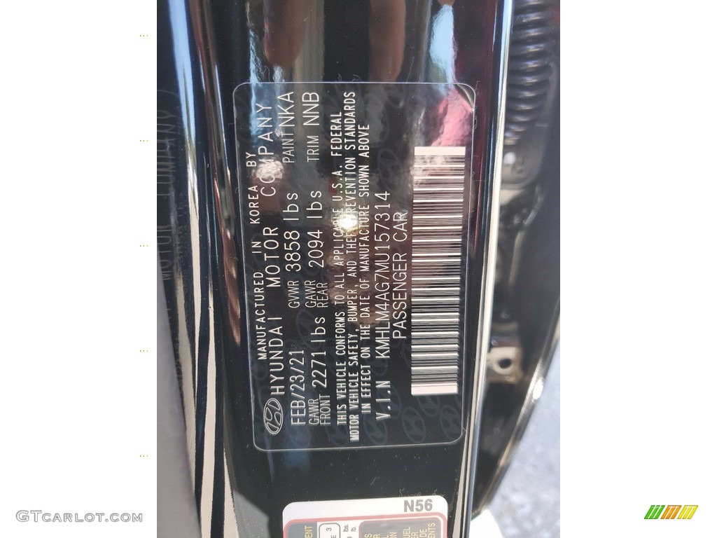 2021 Elantra SEL - Phantom Black / Black photo #25