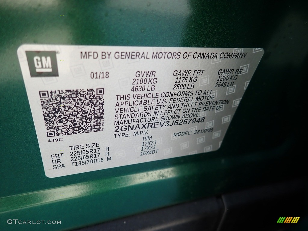 2018 Equinox LS AWD - Ivy Metallic / Medium Ash Gray photo #27