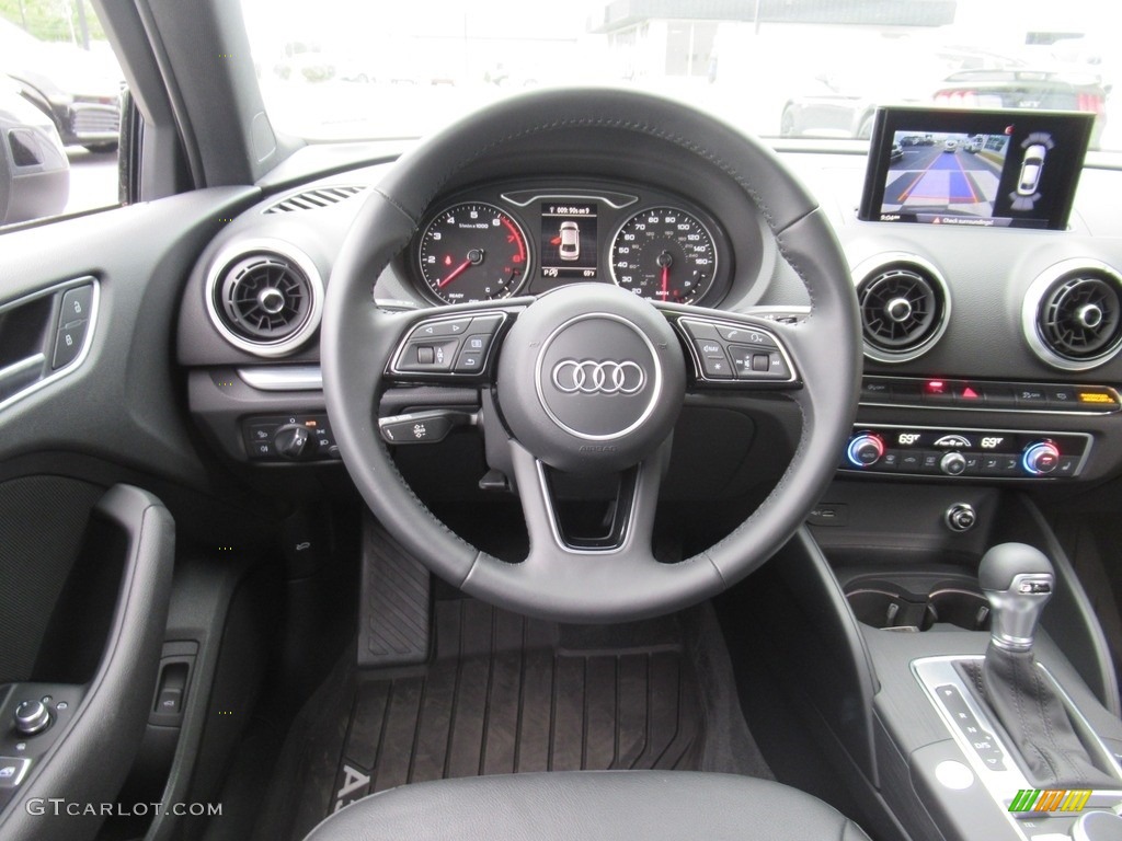 2020 Audi A3 2.0 S Line Premium quattro Black Steering Wheel Photo #141900757