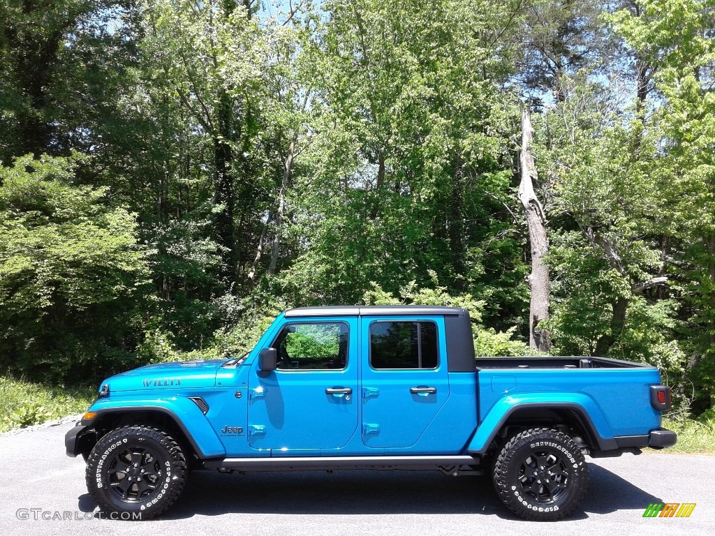 2021 Gladiator Willys 4x4 - Hydro Blue Pearl / Black photo #1