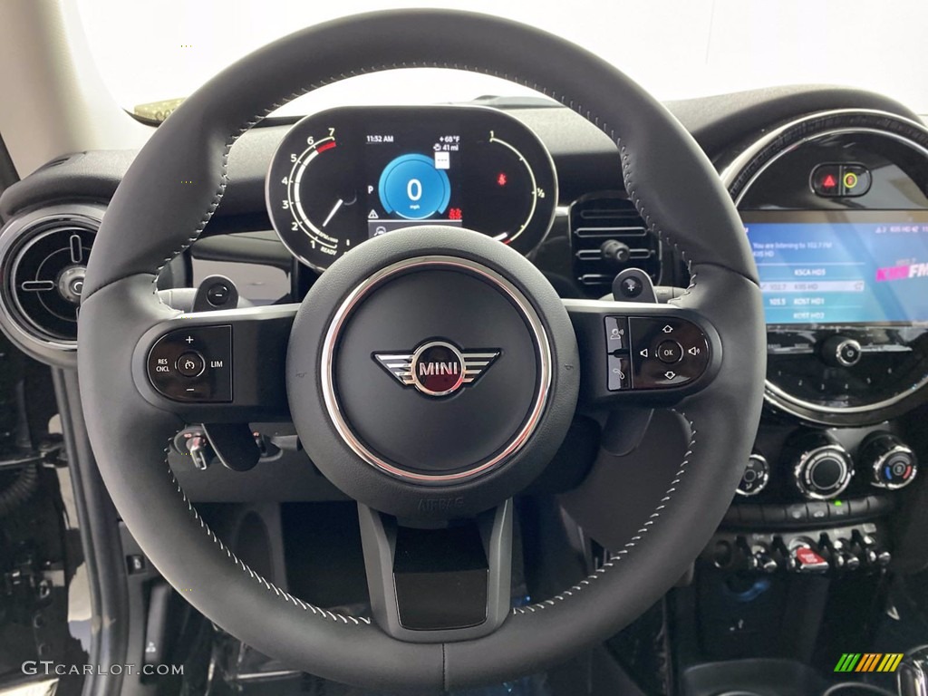 2022 Mini Hardtop Cooper S 2 Door Carbon Black Steering Wheel Photo #141915351