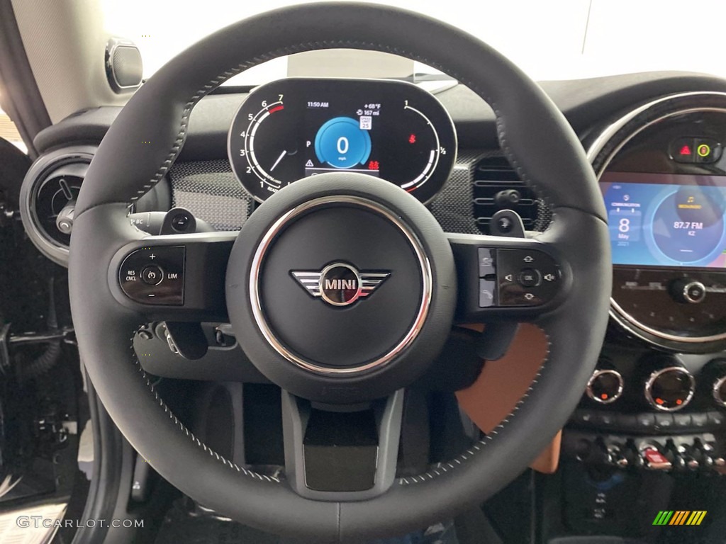 2022 Mini Hardtop Cooper S 2 Door Chesterfield/Malt Brown Steering Wheel Photo #141915939