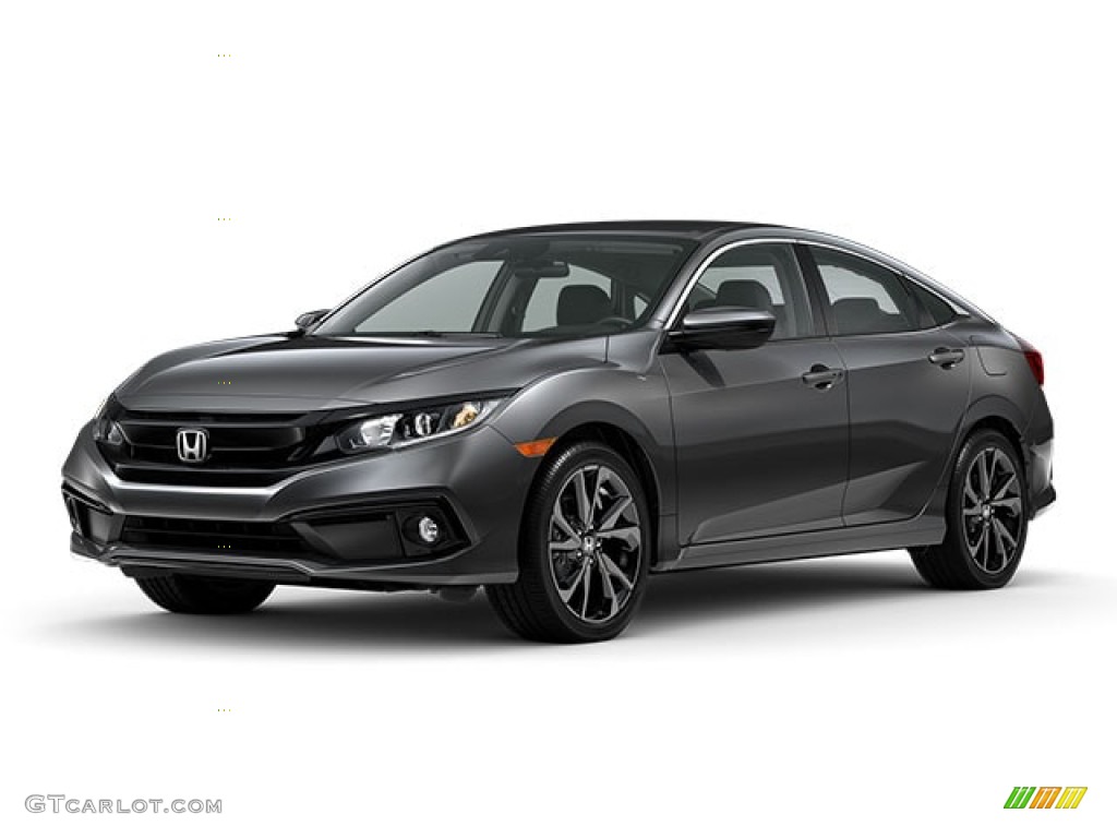 2021 Civic Sport Sedan - Modern Steel Metallic / Black photo #41