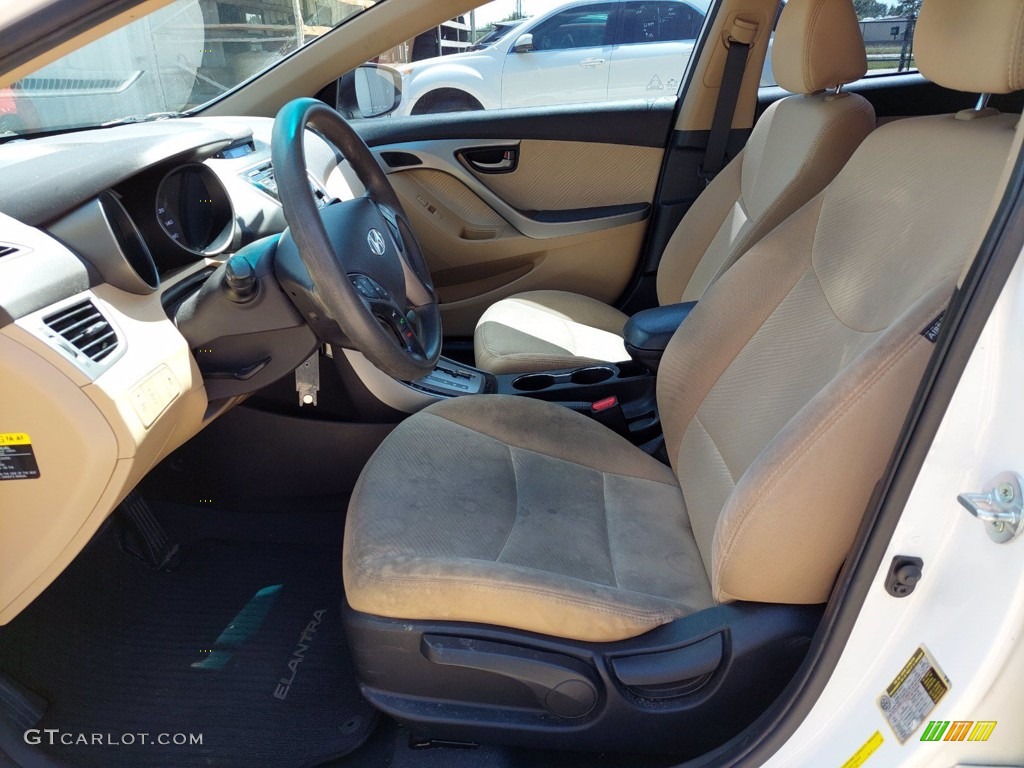 2013 Elantra GLS - Shimmering White / Beige photo #4