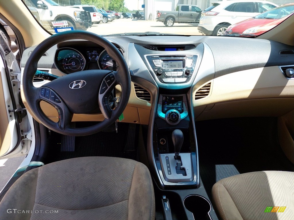 2013 Elantra GLS - Shimmering White / Beige photo #5