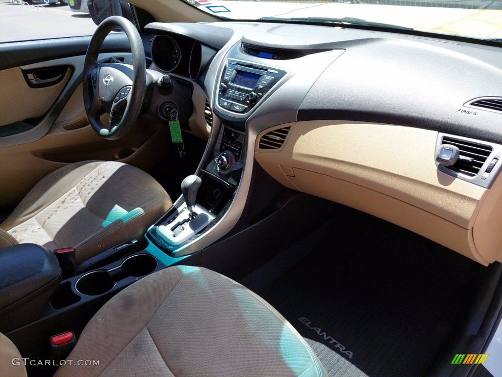 2013 Elantra GLS - Shimmering White / Beige photo #28