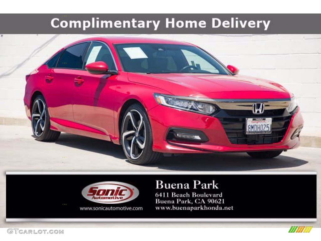 2019 Accord Sport Sedan - San Marino Red / Black photo #1