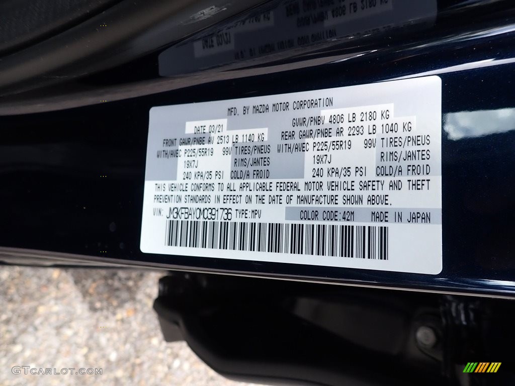 2021 CX-5 Color Code 42M for Deep Crystal Blue Mica Photo #141922596