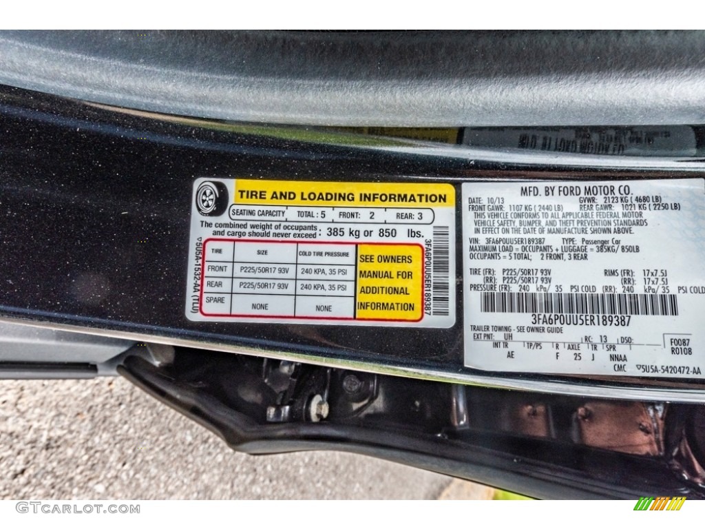 2014 Fusion Hybrid S - Tuxedo Black / Earth Gray photo #37