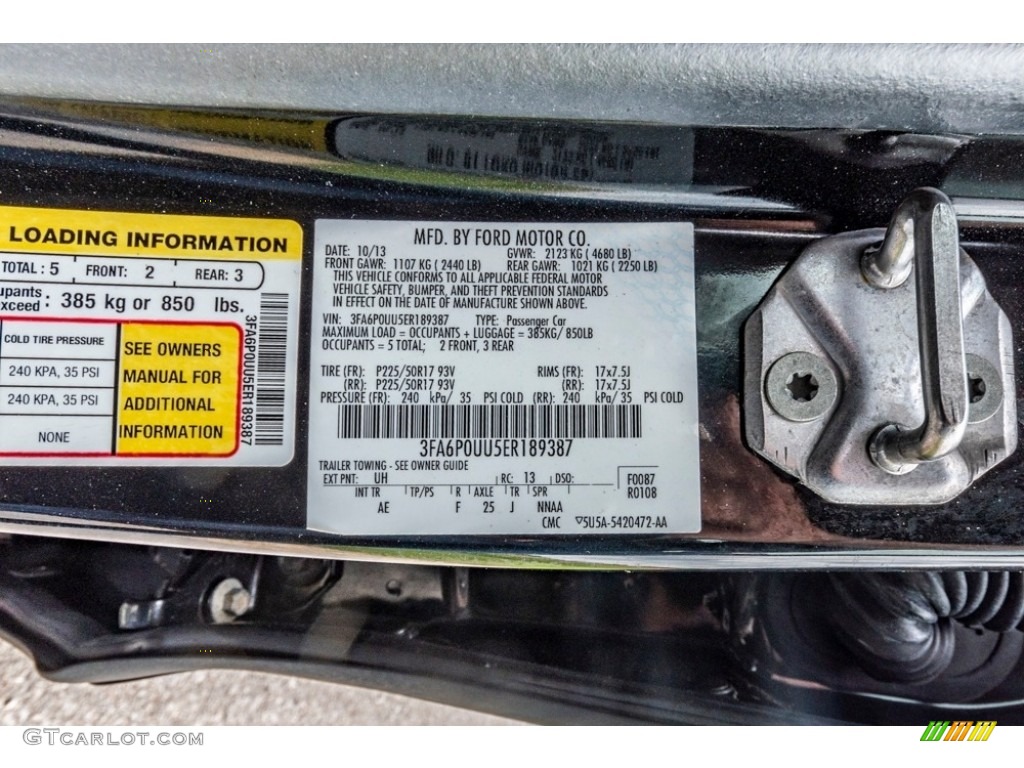 2014 Fusion Hybrid S - Tuxedo Black / Earth Gray photo #38