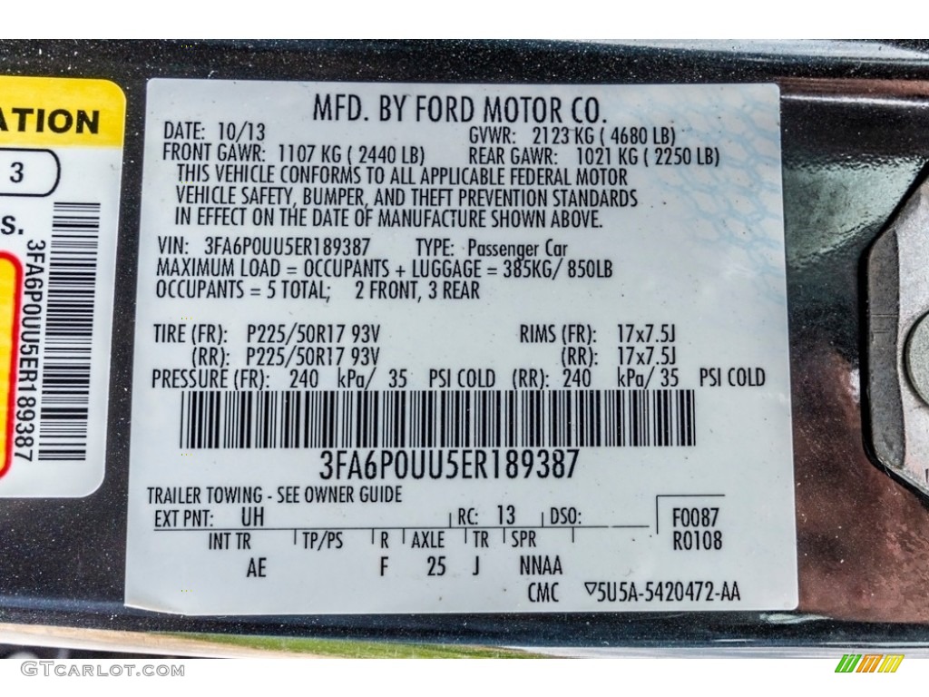 2014 Fusion Hybrid S - Tuxedo Black / Earth Gray photo #39