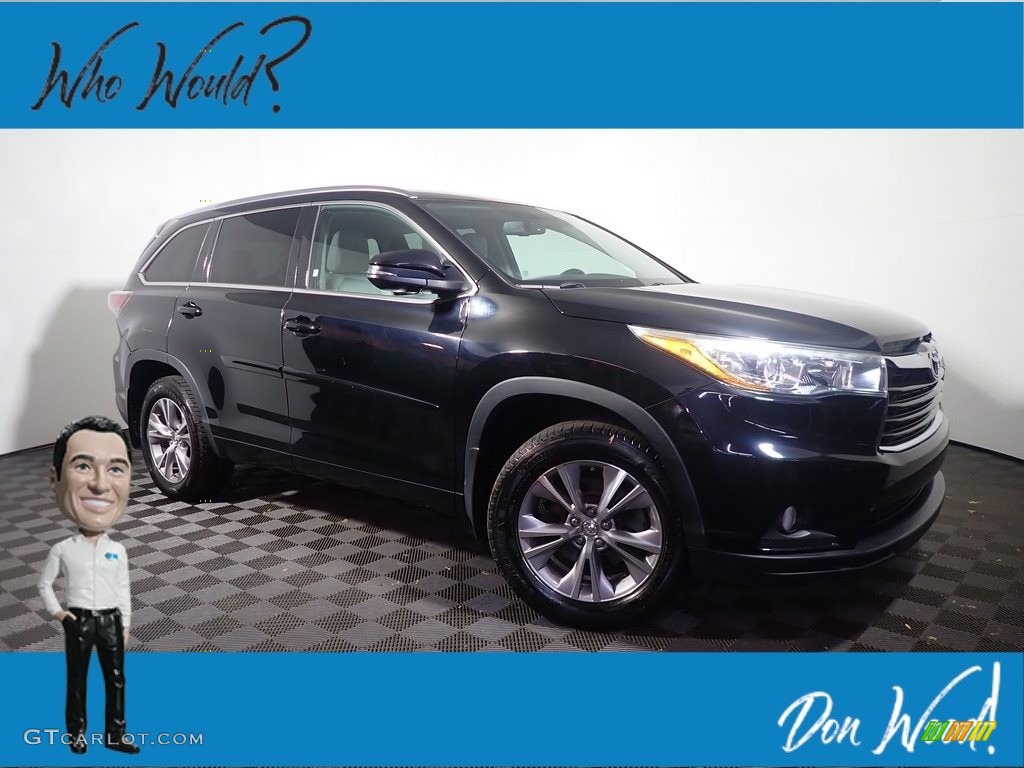 2015 Highlander XLE AWD - Attitude Black Metallic / Ash photo #1