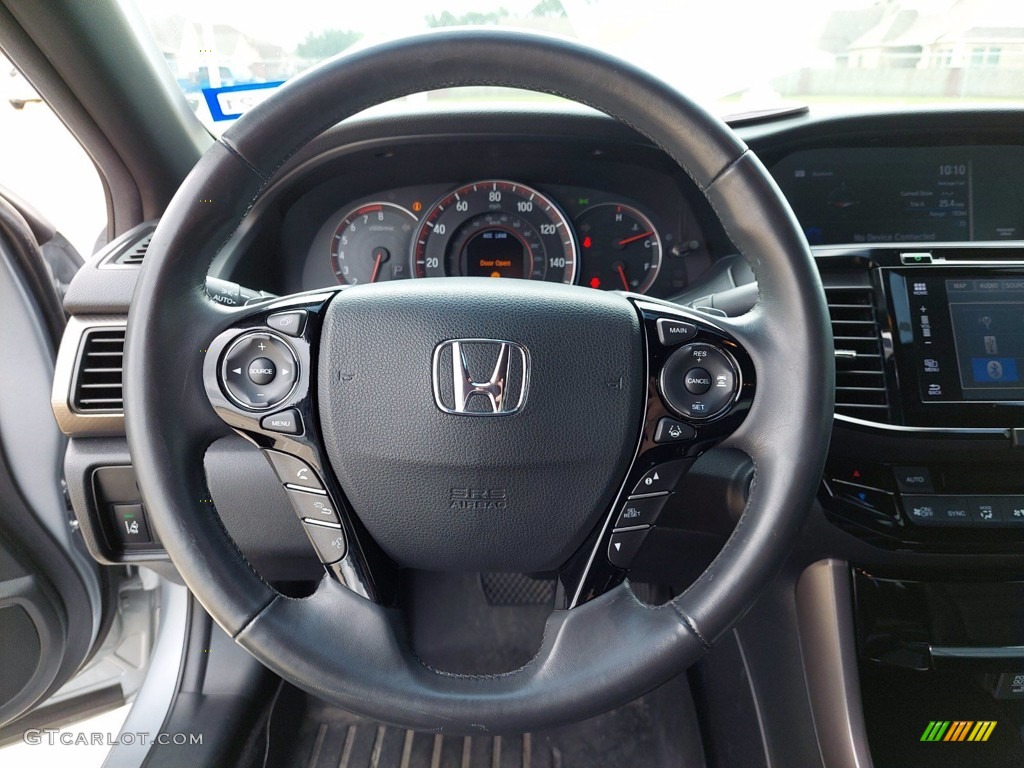 2016 Honda Accord Touring Coupe Black Steering Wheel Photo #141929211