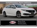Platinum White Pearl 2021 Honda Civic EX Sedan
