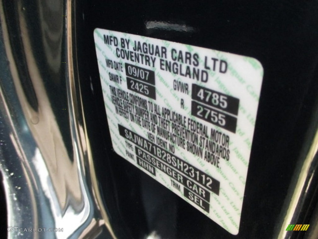2008 Jaguar XJ XJ8 Color Code Photos
