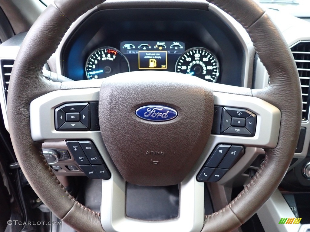 2019 Ford F150 King Ranch SuperCrew 4x4 King Ranch Kingsville/Java Steering Wheel Photo #141931305