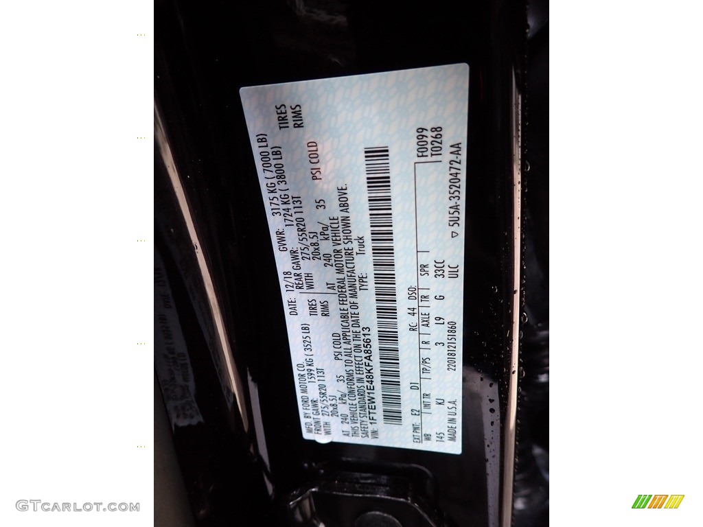 2019 Ford F150 King Ranch SuperCrew 4x4 Color Code Photos