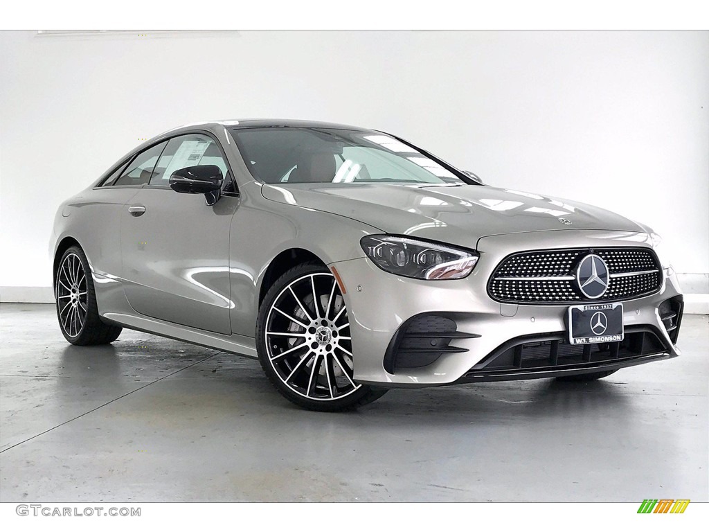 Mojave Silver Metallic 2021 Mercedes-Benz E 450 Coupe Exterior Photo #141933195