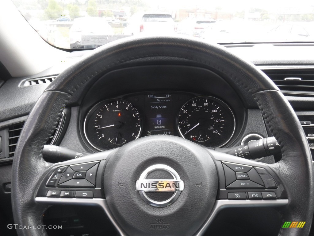 2017 Nissan Rogue SV Charcoal Steering Wheel Photo #141934818