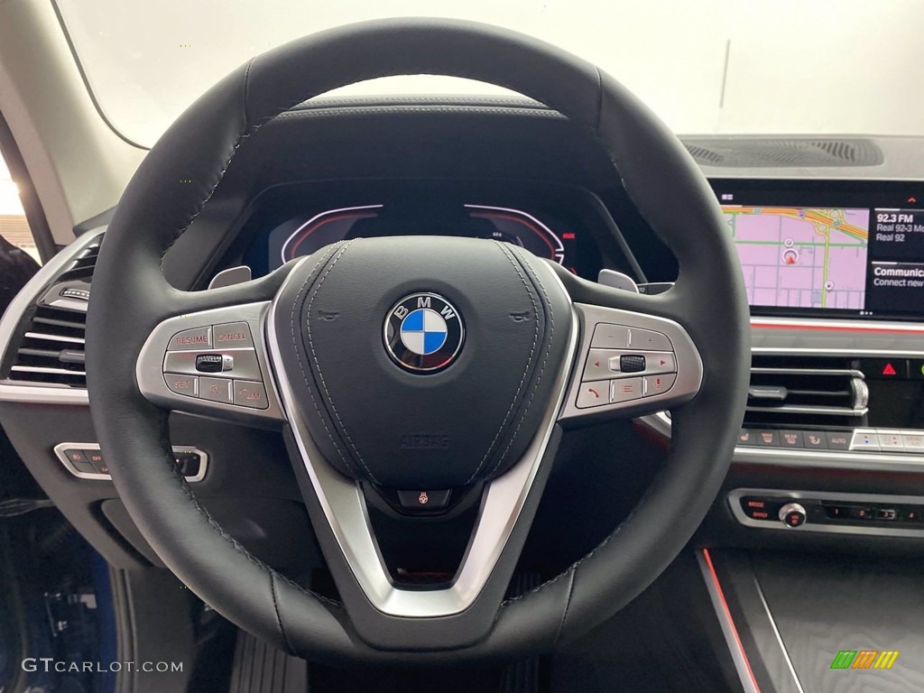 2021 BMW X7 xDrive40i Black Steering Wheel Photo #141935364