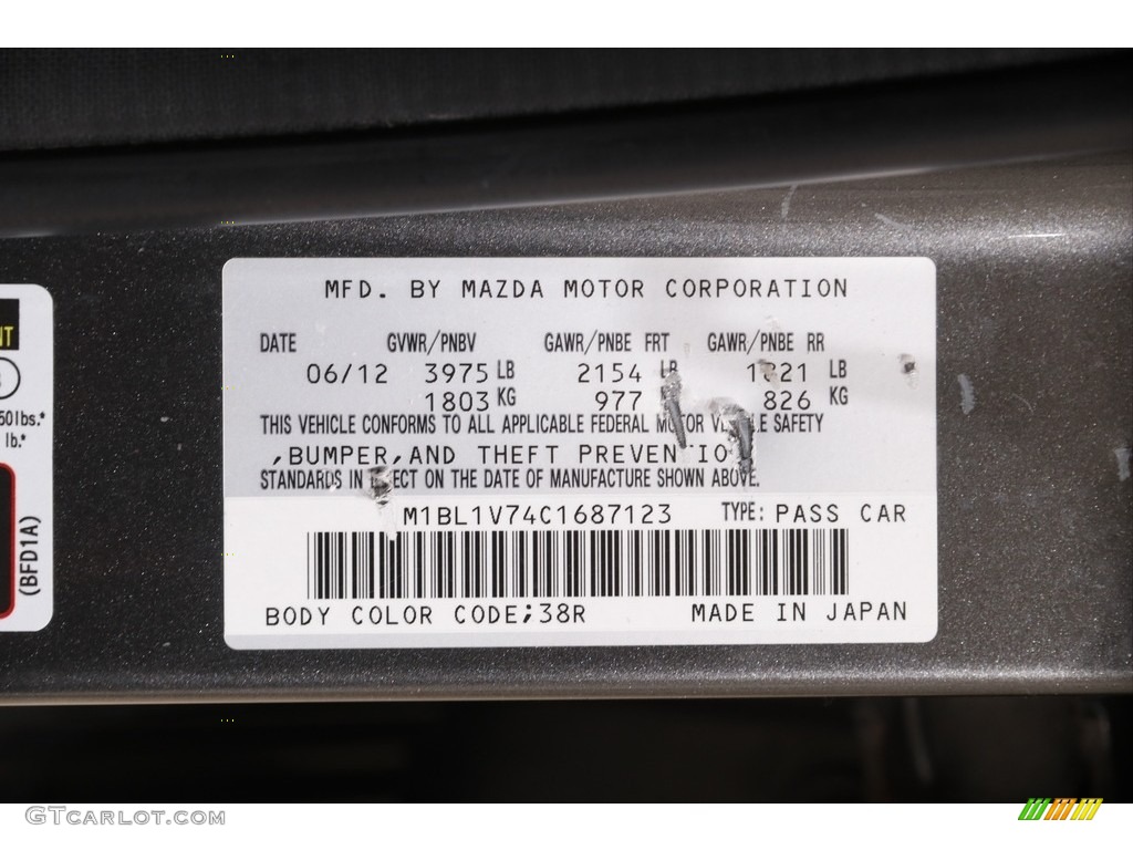 2012 MAZDA3 i Touring 4 Door - Graphite Mica / Black photo #18