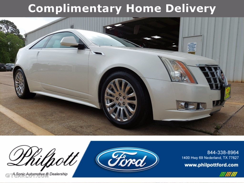 2012 CTS Coupe - White Diamond Tricoat / Ebony/Cashmere photo #1