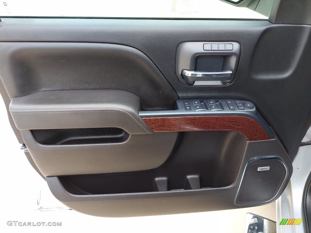 2017 GMC Sierra 1500 SLT Double Cab Jet Black Door Panel Photo #141950355