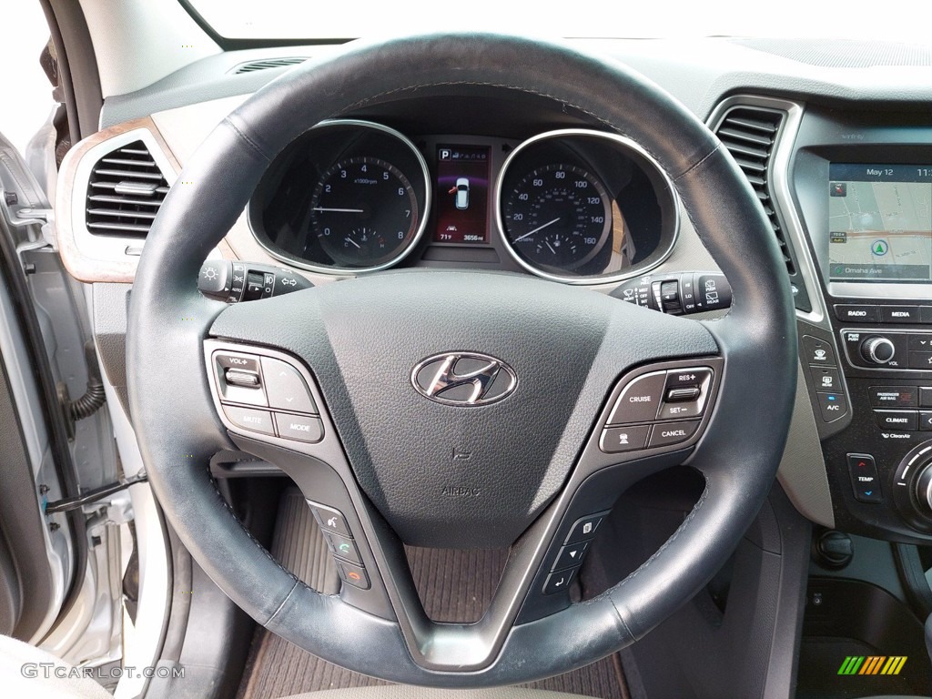 2019 Hyundai Santa Fe XL Limited Ultimate Beige Steering Wheel Photo #141950622