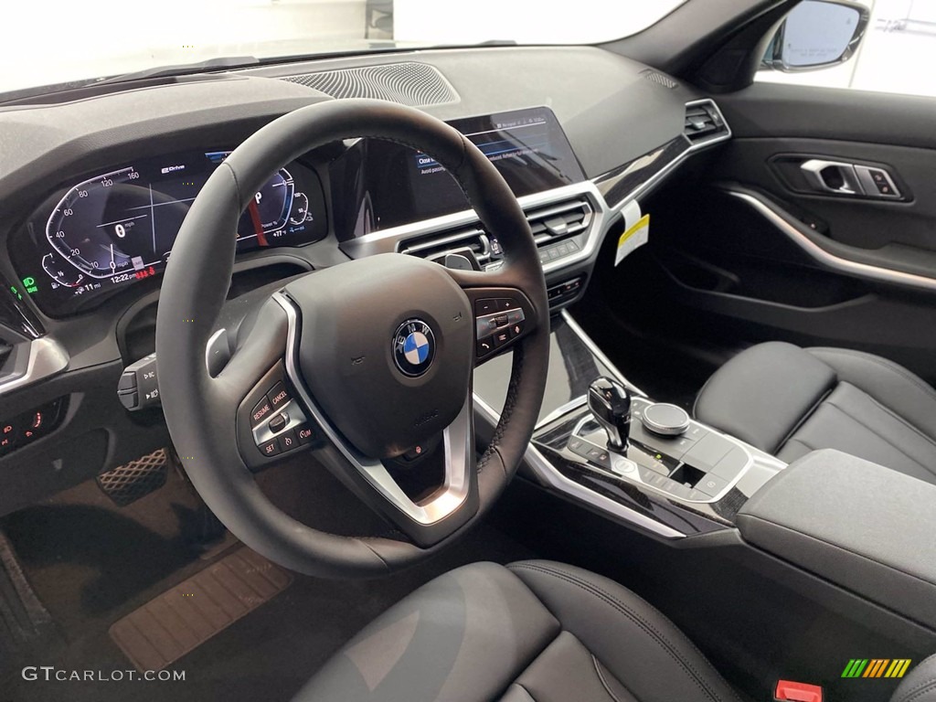 Black Interior 2021 BMW 3 Series 330e Sedan Photo #141950721
