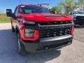 2021 Red Hot Chevrolet Silverado 3500HD Work Truck Extended Cab 4x4 Chassis  photo #2