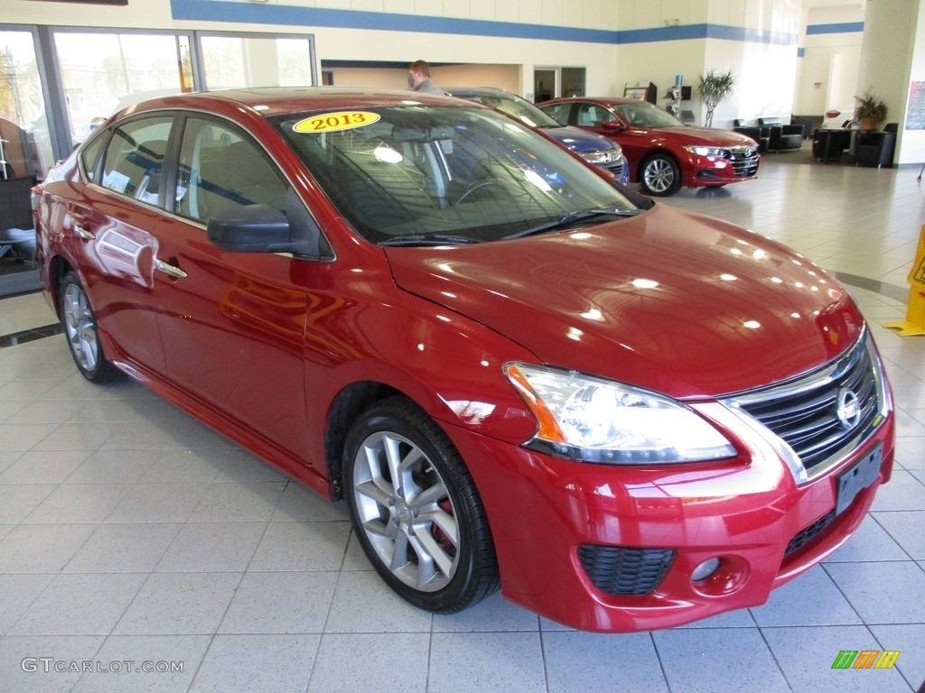 2013 Sentra SR - Red Brick / Charcoal photo #3