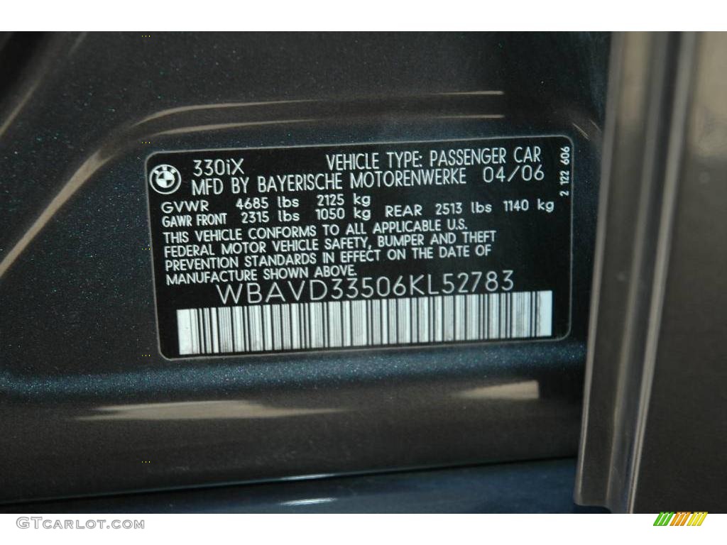 2006 3 Series 330xi Sedan - Sparkling Graphite Metallic / Gray Dakota Leather photo #25
