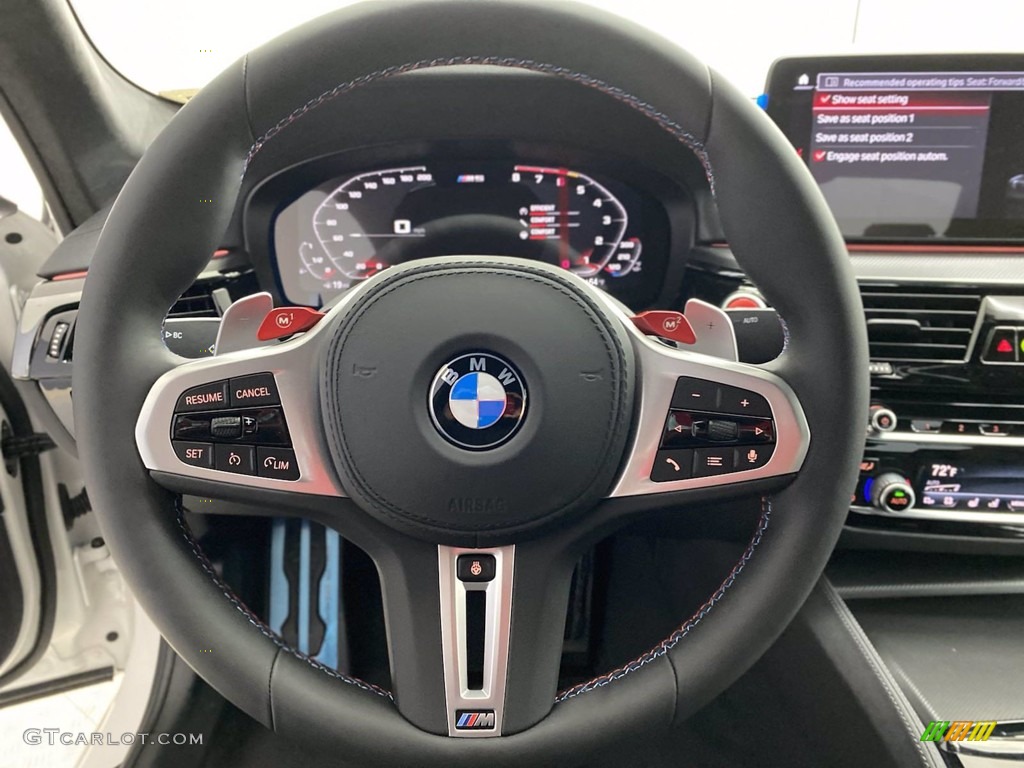 2021 BMW M5 Sedan Black Steering Wheel Photo #141956645