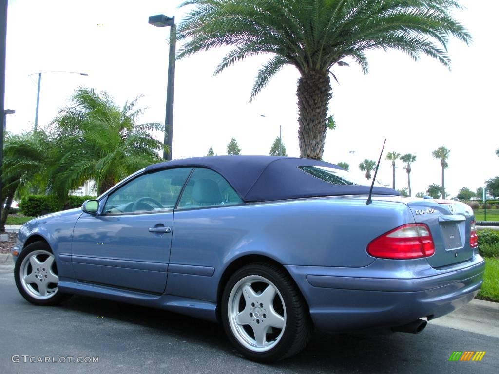 2000 CLK 430 Cabriolet - Quartz Blue Metallic / Ash photo #8