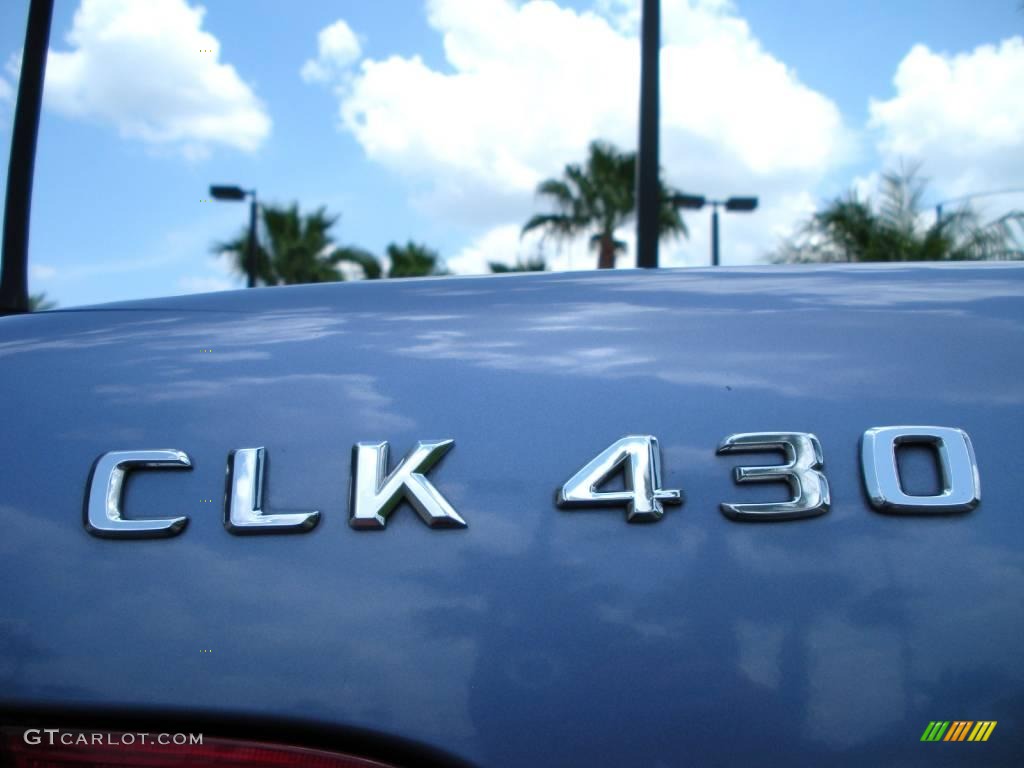 2000 CLK 430 Cabriolet - Quartz Blue Metallic / Ash photo #14