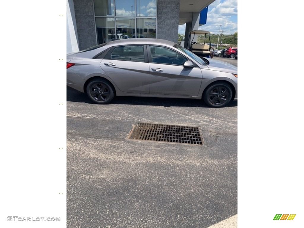 2021 Elantra Blue Hybrid - Electric Shadow / Black photo #2