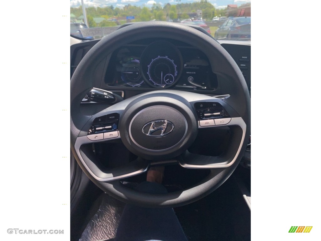 2021 Elantra Blue Hybrid - Electric Shadow / Black photo #6