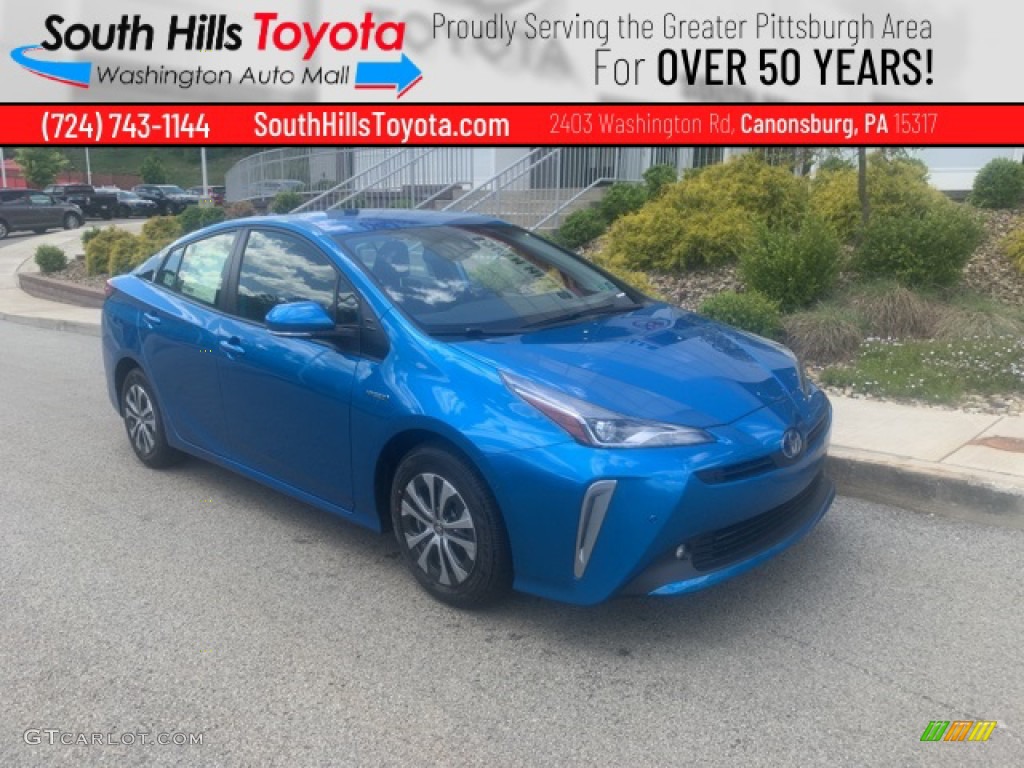 2021 Prius XLE AWD-e - Electric Storm Blue / Black photo #1