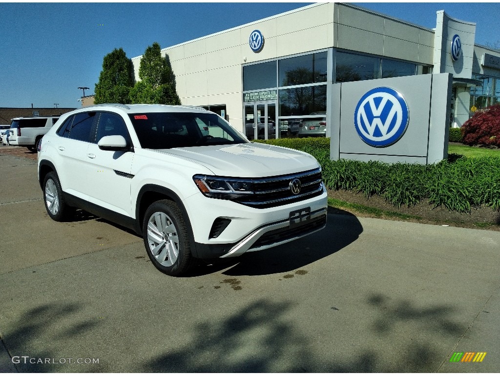 Pure White 2021 Volkswagen Atlas Cross Sport SE Technology 4Motion Exterior Photo #141960734